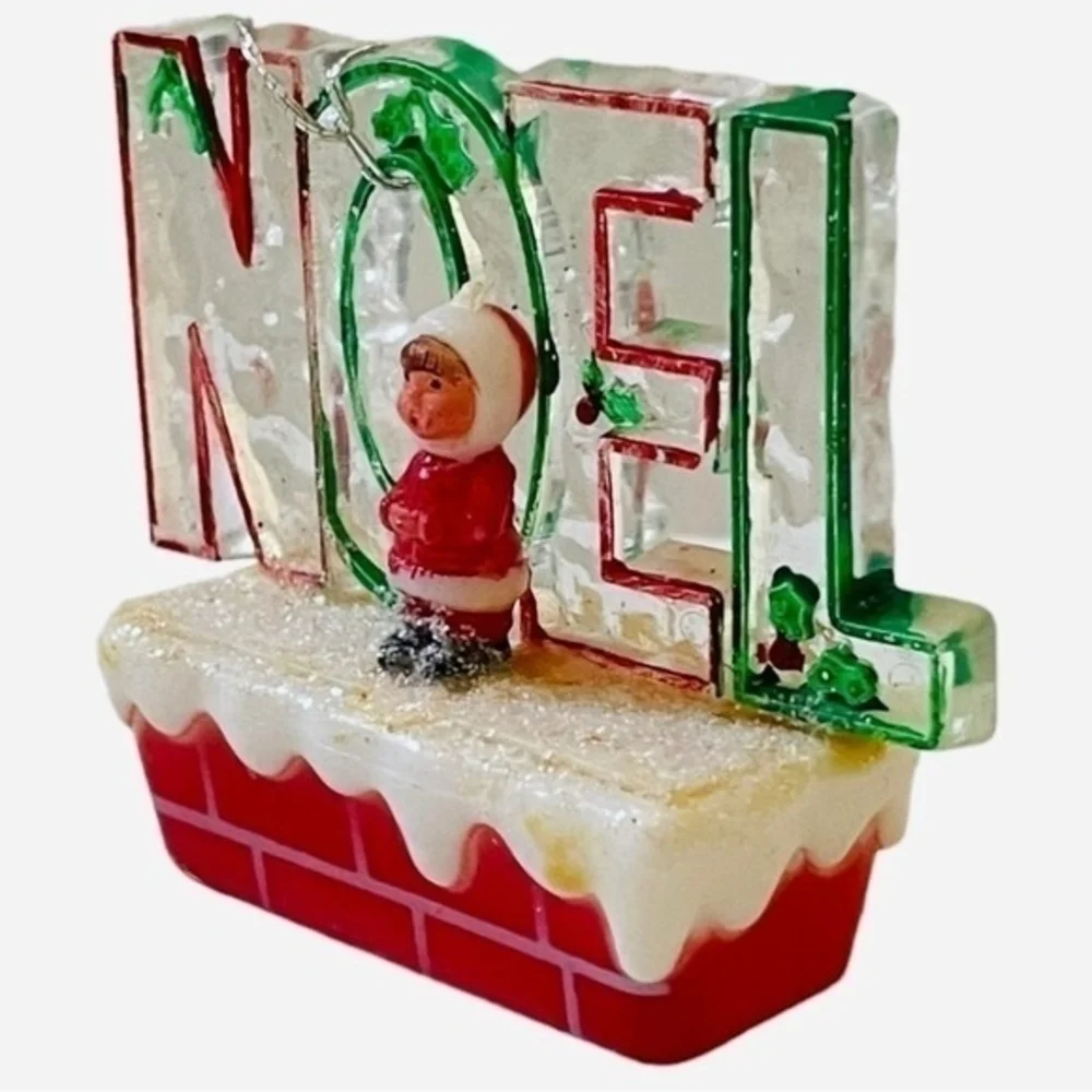 Vintage Xmas Acrylic NOEL Figurine 3